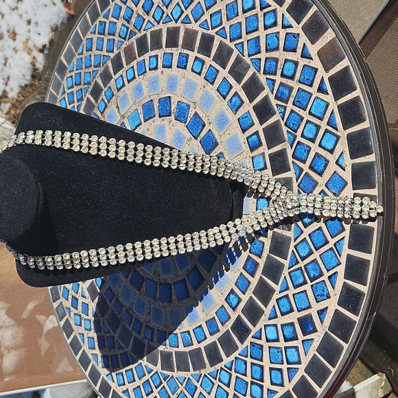 Rau Skikits Accessories - Vintage Rau Skikits Silvertone Rhinestone 3 Stranded Adjustable Belt